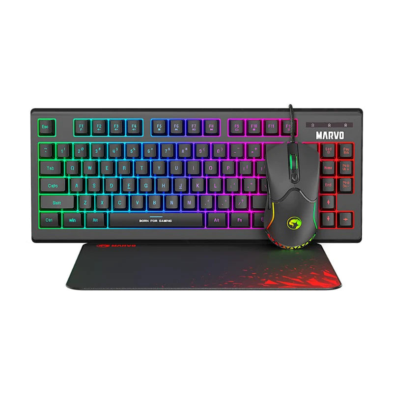 Gaming Keyboard + Mouse + Mouse matt (Black)