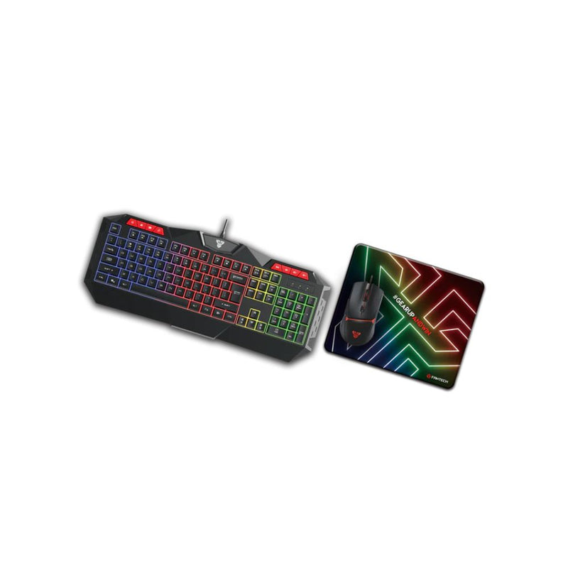 RGB Gaming Keyboard + Mouse + Mouse matt (Black)-1