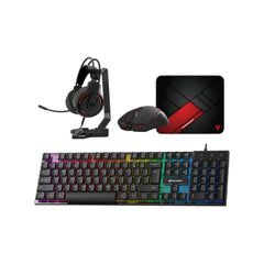 RGB Gaming Keyboard + Mouse + Headset + Mouse Pad Bundle (Black)-1