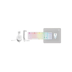RGB Gaming Keyboard + Mouse + Headset + Mouse Pad Bundle (White)-1